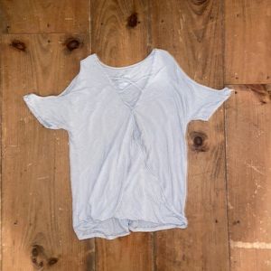 American Eagle - gray & white striped tank (XS)